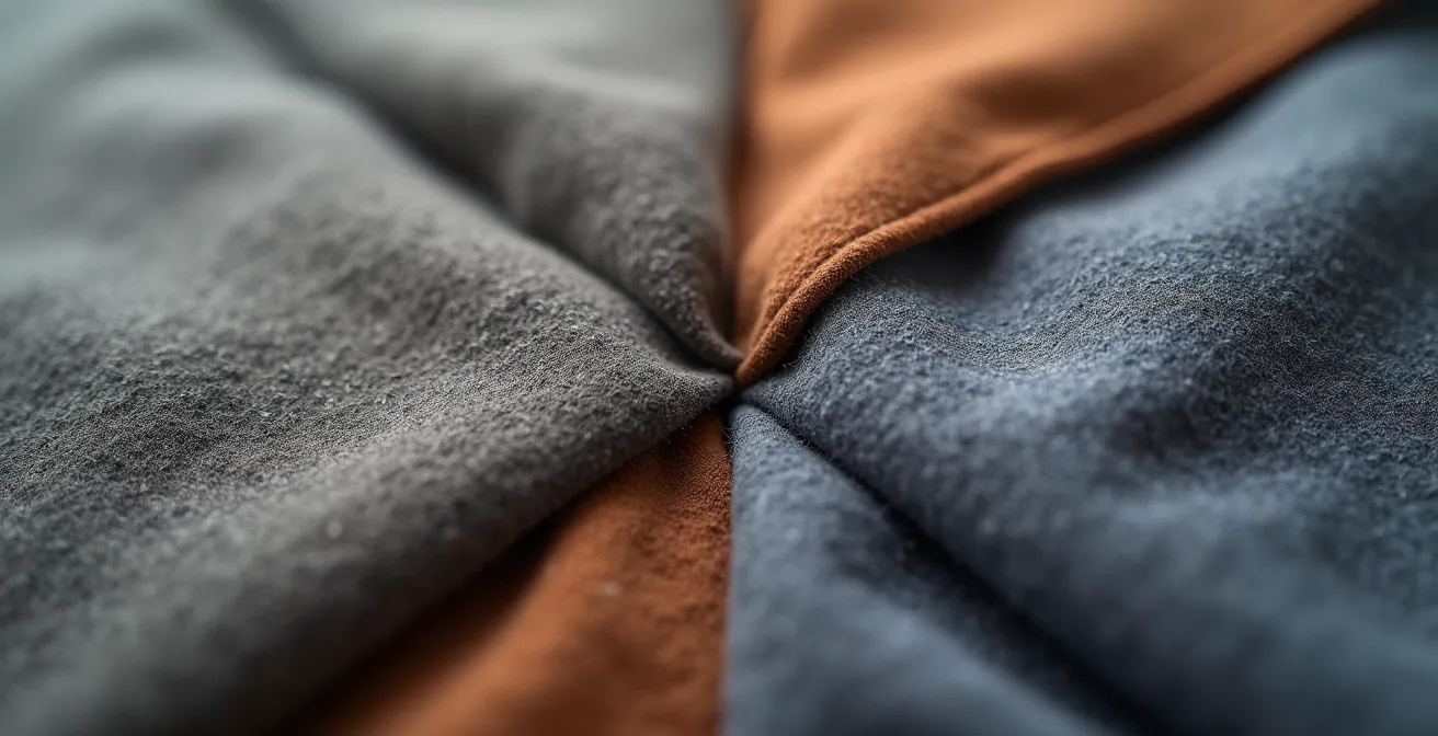 Microscopic view of different fabric textures and their interaction