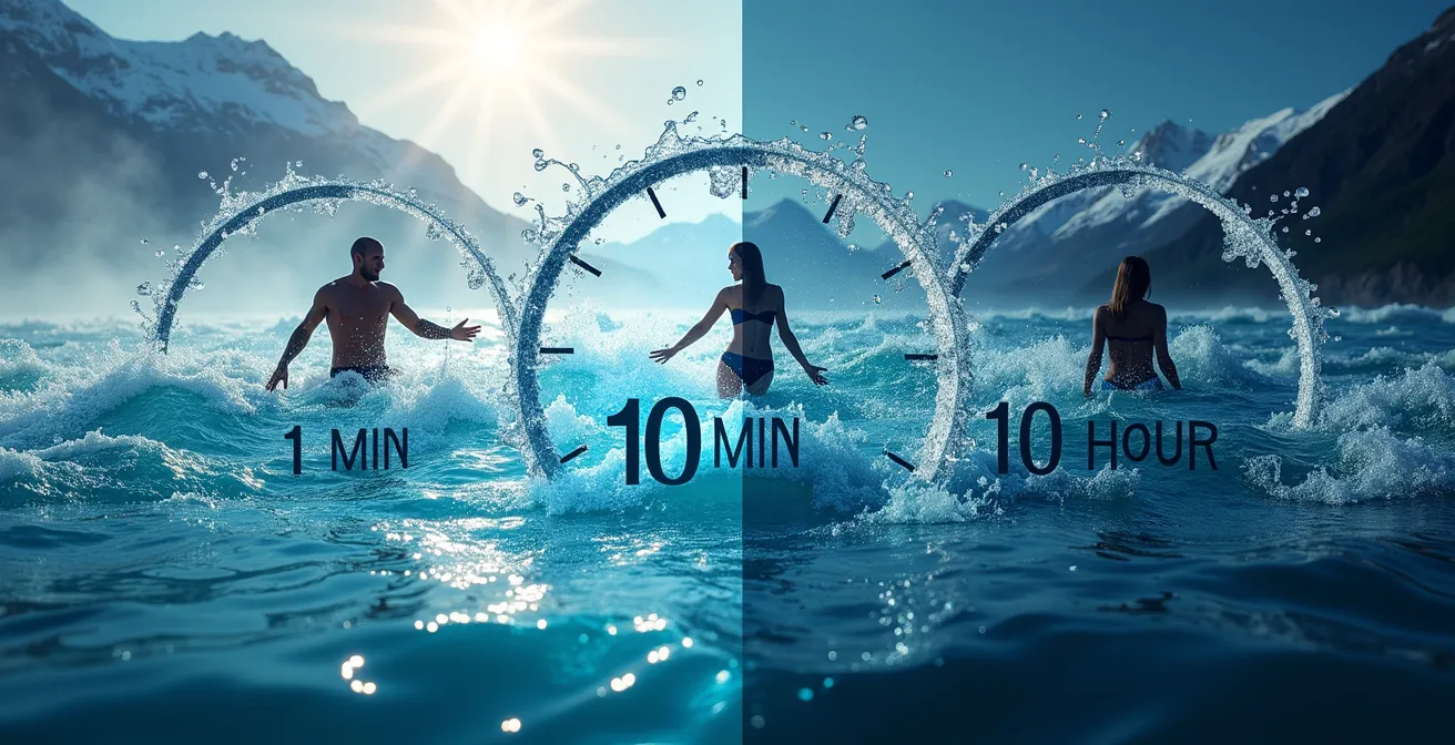 Visual representation of the 1-10-1 cold water survival principle