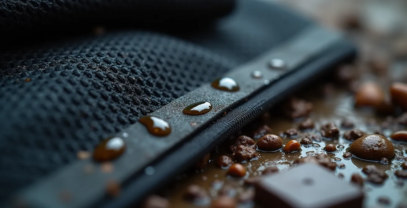 Waterproof boot bag with removable liner in car trunk protecting upholstery