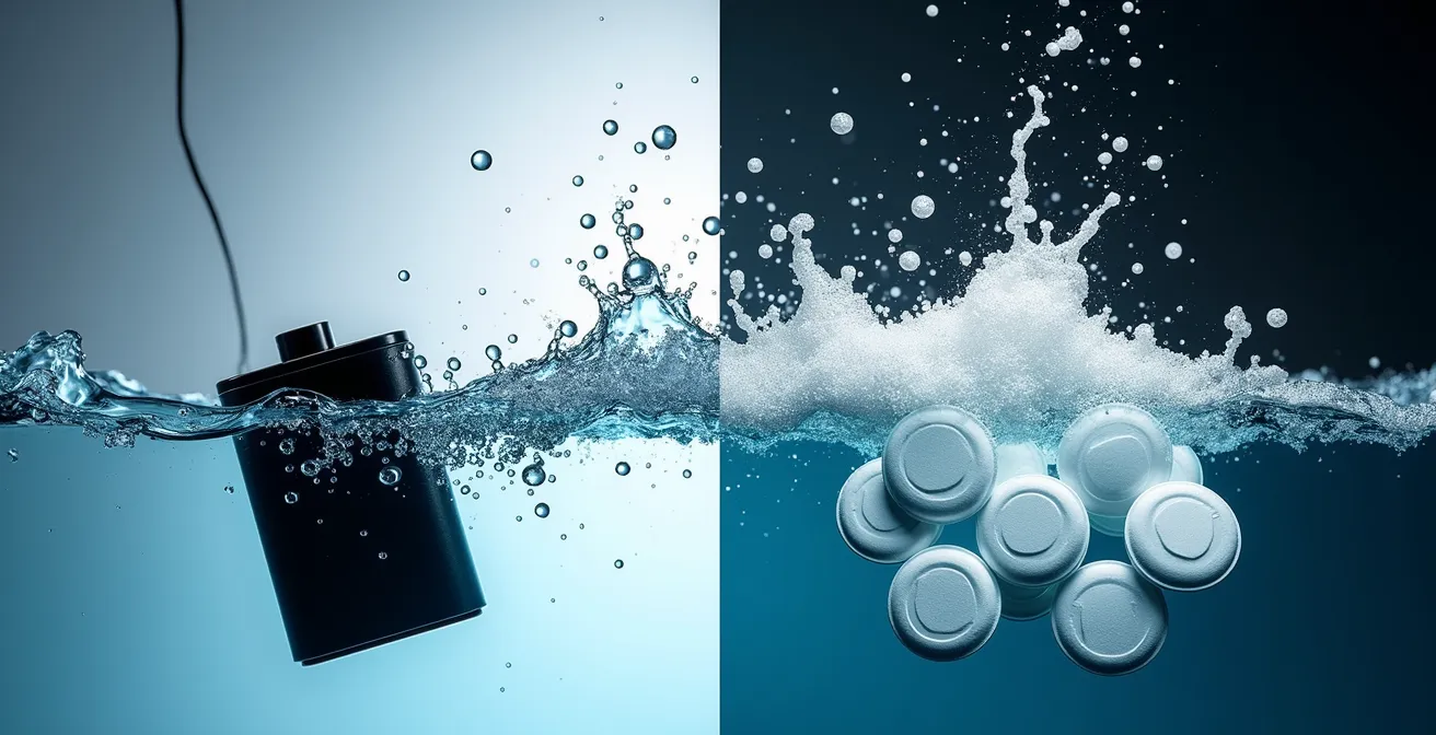 Split composition showing battery aerator system and oxygen tablets for bait preservation